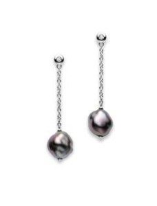 Mikimoto Baroque Black Drop Earrings