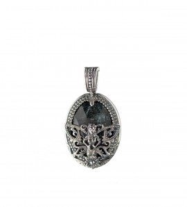 santorini-konstantino_jewelry-greek_jewelry-sterling_silver_hematite_dblt_spinel_pendant-mekj662-131-420-front